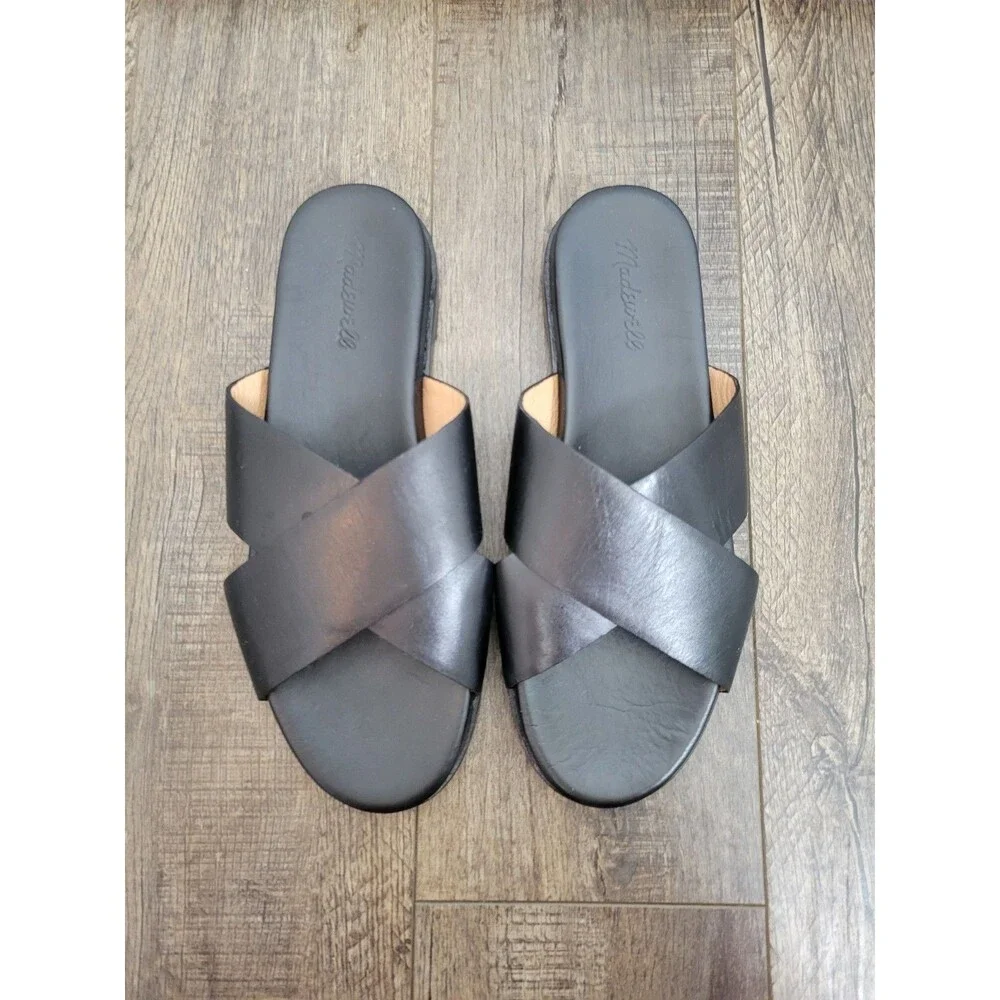 Madewell The Louisa Crisscross Slide Shoes Size 9.5